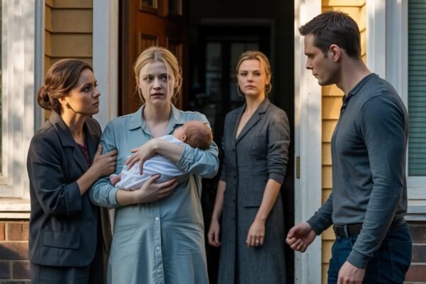 “Me echaron de casa un día después de mi cesárea… pero mi esposo llegó con una carpeta que expuso el secreto que mi familia ocultó durante años”